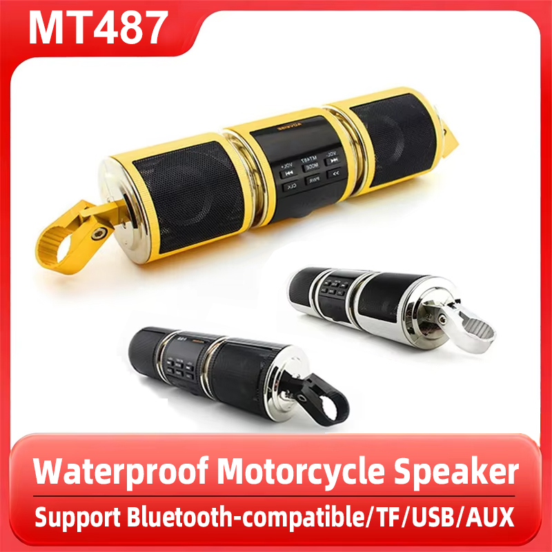 Audio Music Mp3 - เครื่องเสียงรถจักรยานยนต์ที่รองรับบลูทูธ AUX ในจอแสดงผล MP3 เครื่องเล่นเพลงวิทยุ FM