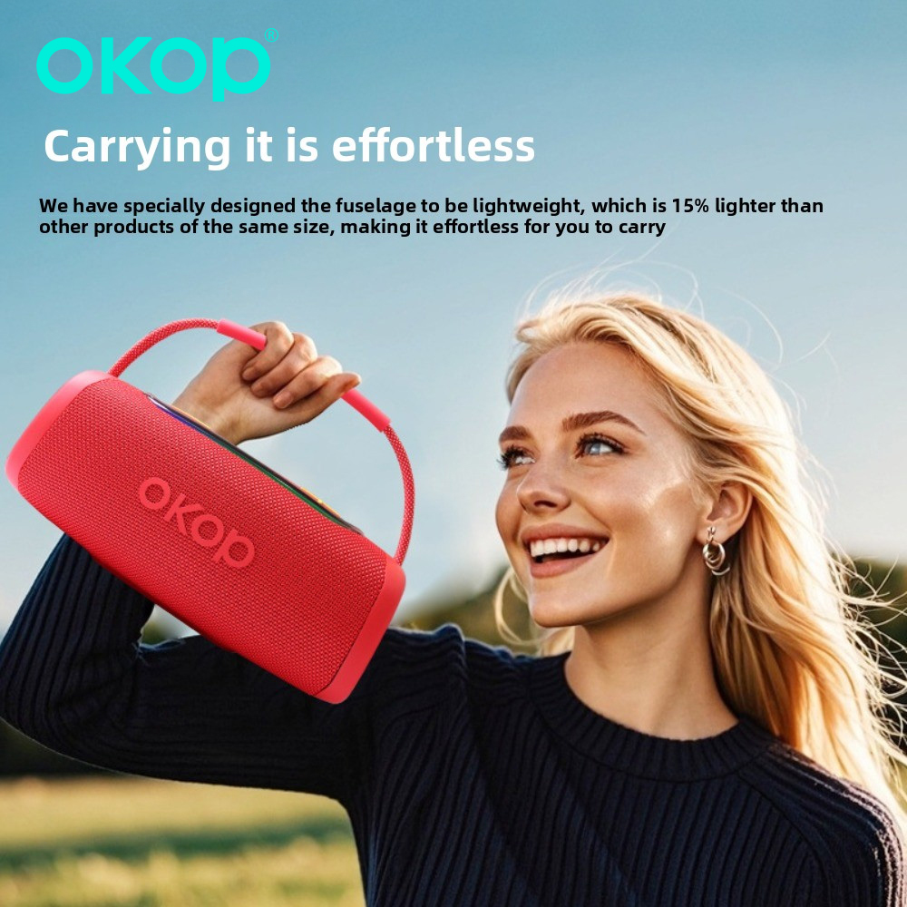 Audio Music To Video Ai Free - ลำโพงบลูทูธ OKOP, ไฟ RGB แบบพกพา, ลำโพงพกพาไร้สายสำหรับใช้งานกลางแจ้ง,
