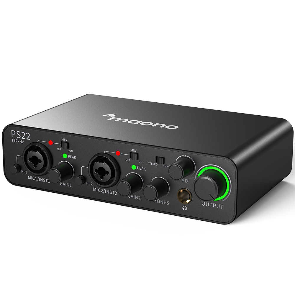 Audio Music Software - อินเทอร์เฟซเสียงระดับมืออาชีพ MAONO PS22 มิกเซอร์ การ์ดเสียงภายนอก ซอฟต์แวร์กำหนดเส้นทางสัญญาณเสียง