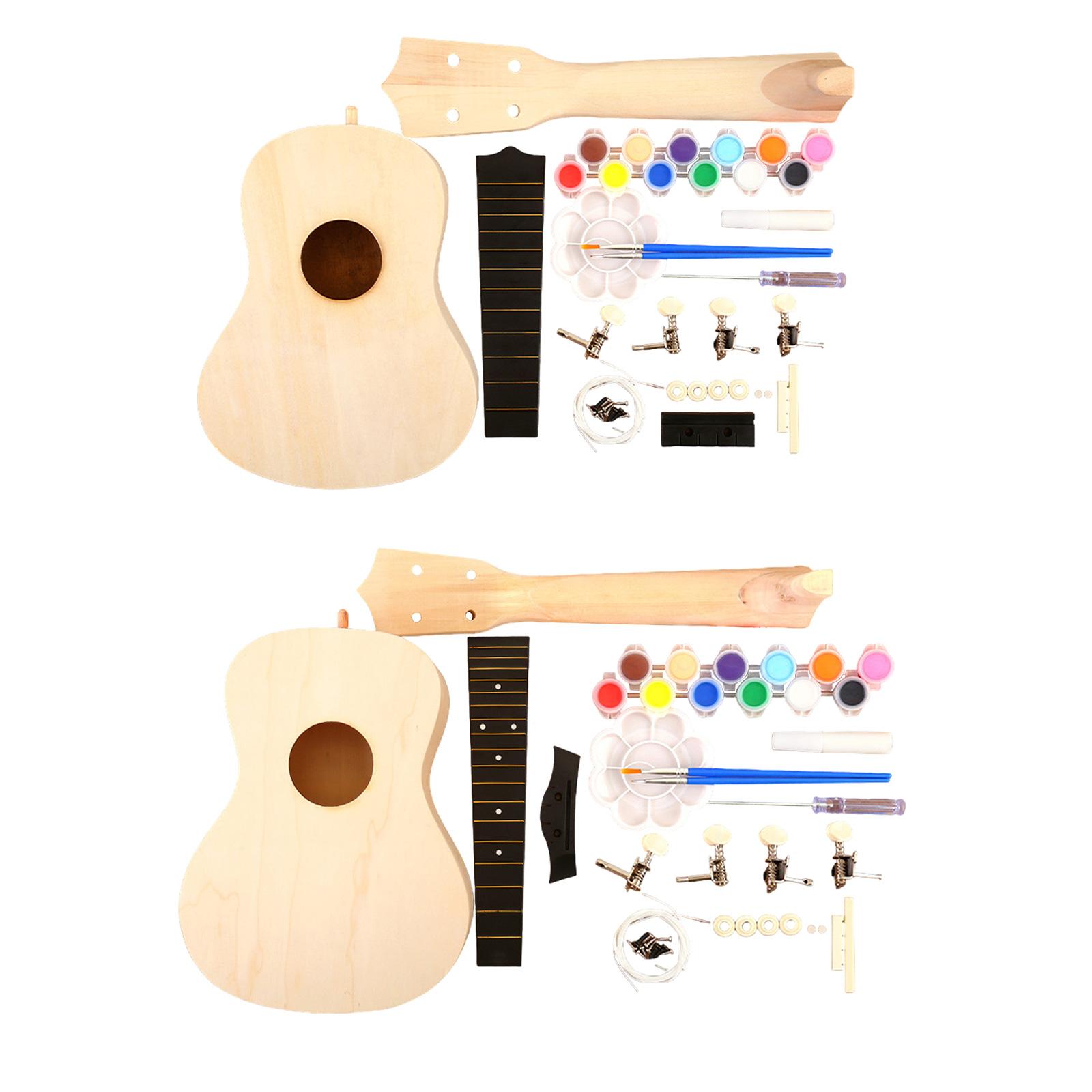 Ukulele Beginner Kit - ชุดอุปกรณ์ทำอูคูเลเล่ด้วยตัวเอง งานฝีมือสำหรับผู้เริ่มต้น ชุดประกอบกีตาร์อูคูเลเล่