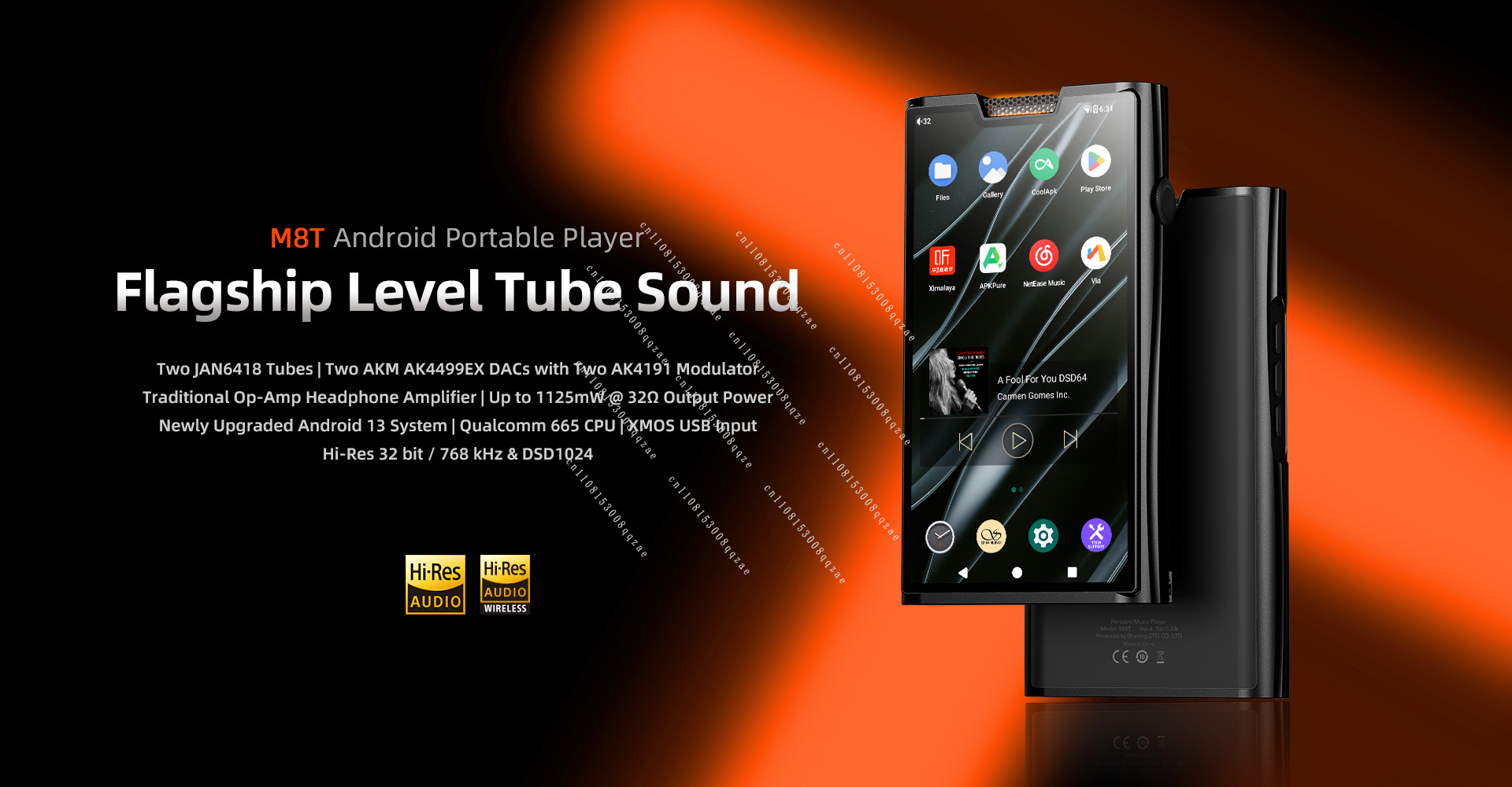 Mp3 Audio Music Youtube - M8T รุ่นเรือธง เครื่องเล่นเพลงพกพา Android HIFI ระบบเสียงคุณภาพสูง
