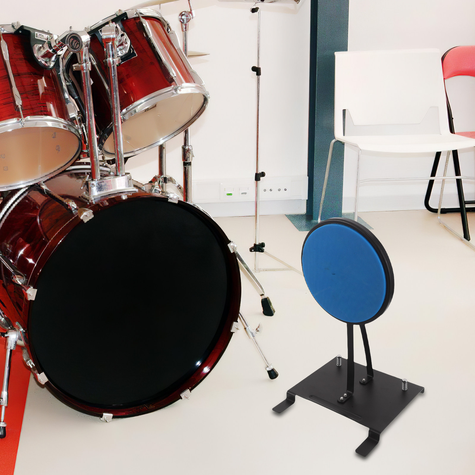 Drum Practice Pad - แผ่นซ้อมกลองแบบเงียบ ชุดอุปกรณ์สำหรับผู้เริ่มต้น อะไหล่แป้นเหยียบกลอง แผ่นซ้อมสำหรับมือกลองและเบส
