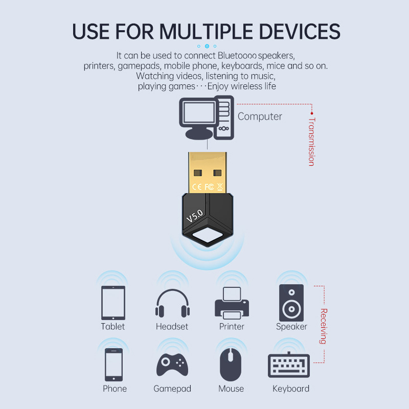 อะแดปเตอร์บลูทูธ USB 5.0 เครื่ - Audio Music File บทวิจารณ์และราคา