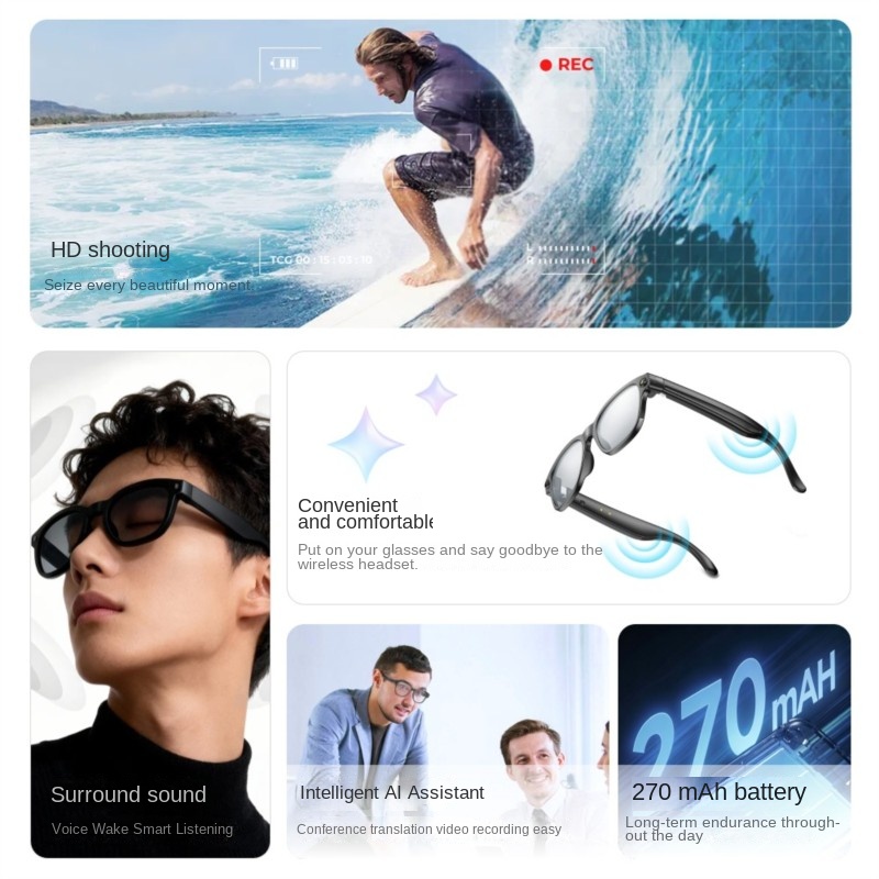 แว่นตาอัจฉริยะ AI กล้อง 800W โ - Audio Music To Video Ai Free บทวิจารณ์และราคา