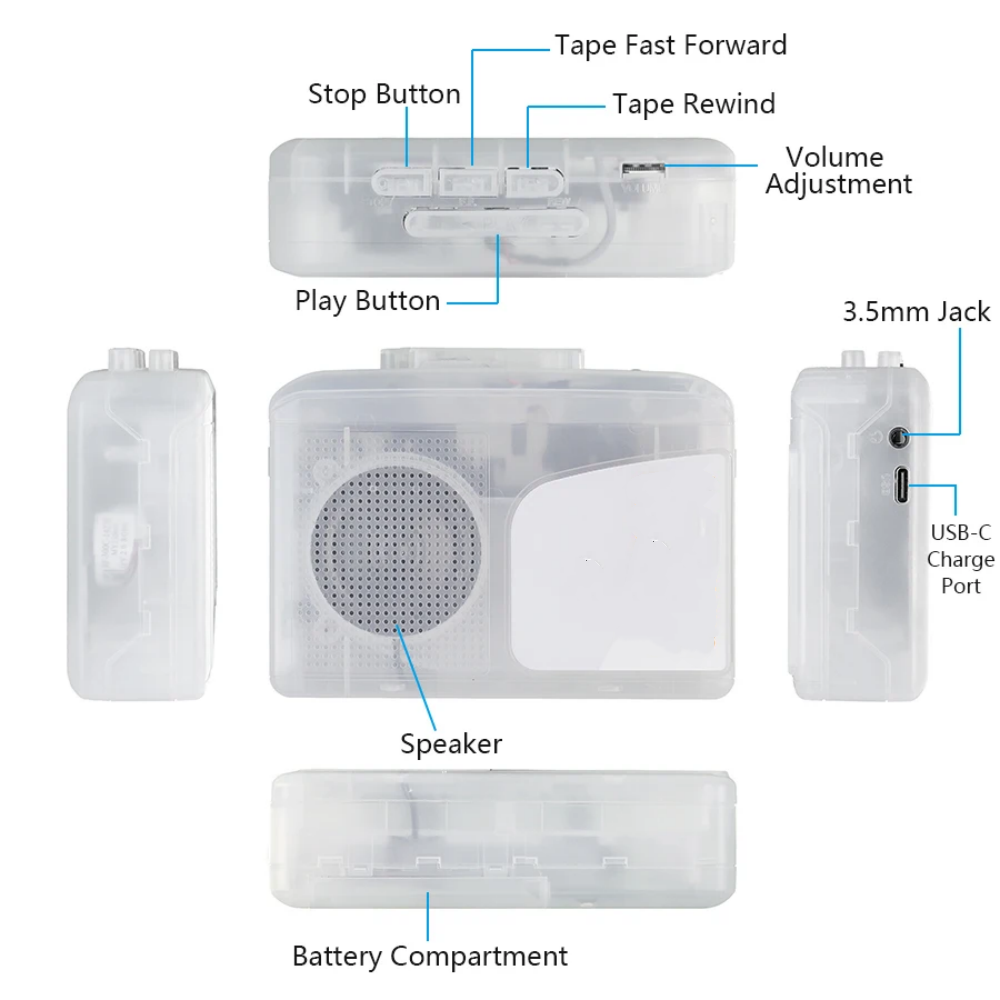 เครื่องเล่นเทปคาสเซ็ตแบบ USB ส - Audio Music File บทวิจารณ์และราคา