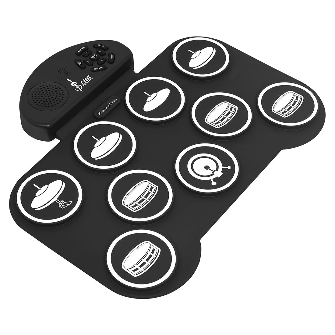ชุดกลองไฟฟ้าแบบพับได้ 9 แผ่น พ - Drum Practice Pad บทวิจารณ์และราคา