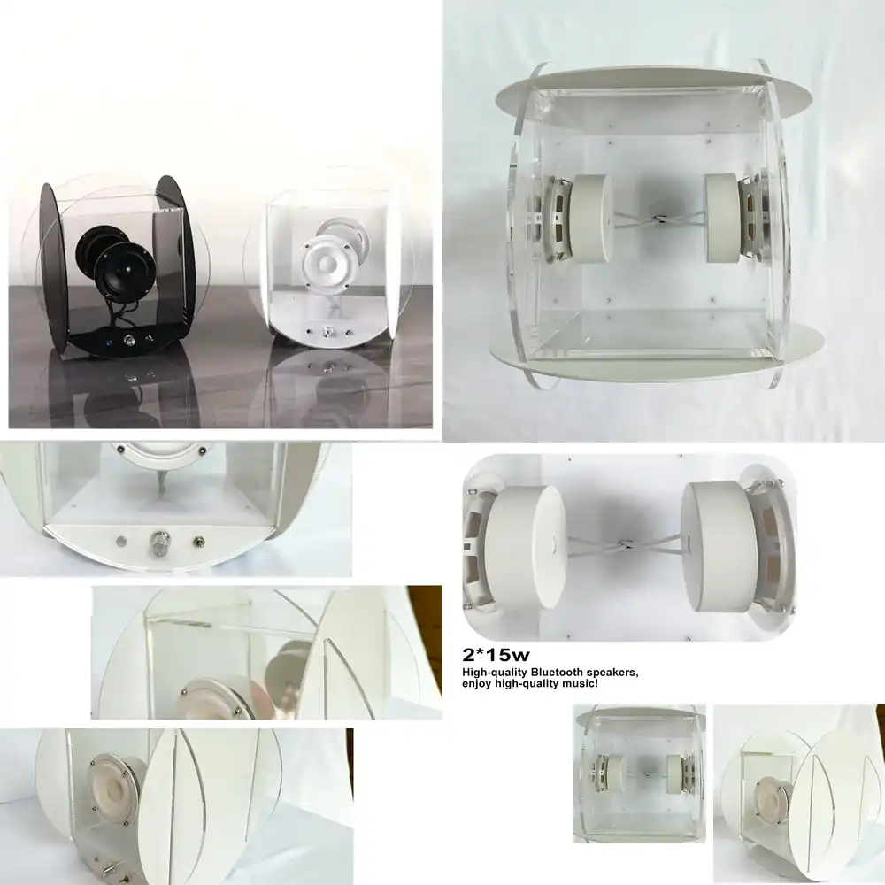 ลำโพงบลูทูธโปร่งใสสีฟ้า ขนาด 1 - Audio Music Box บทวิจารณ์และราคา