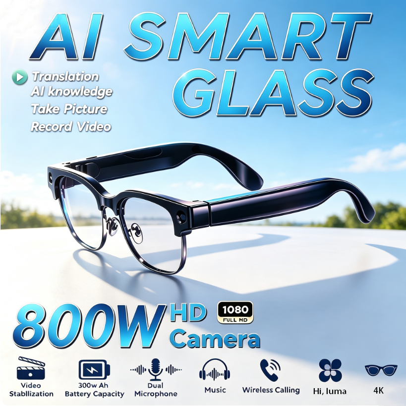 แว่นตาอัจฉริยะ 800W HD Pixel ส - Audio Music To Video Ai Free บทวิจารณ์และราคา